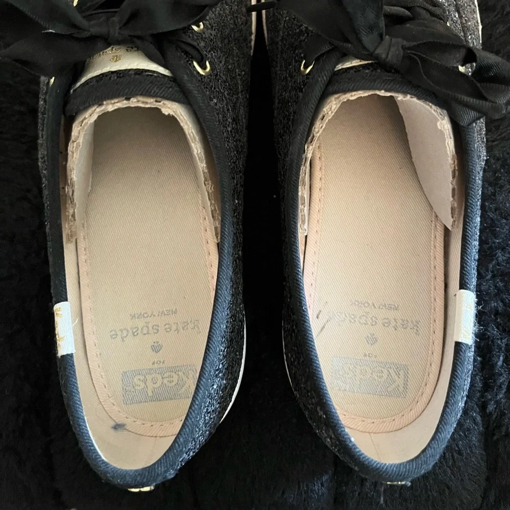Kate Spade Black Glitter Sneakers - Picture 4 of 5